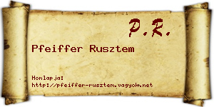Pfeiffer Rusztem névjegykártya